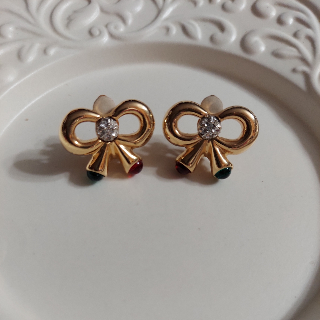 Joan Rivers Textured Gold Tone Jewels Of India Clip-On Earrings 38$